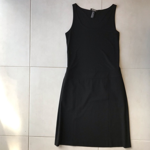Dkny Dresses & Skirts - DKNY Black Sheer Drop Waist Pockets Dress D562